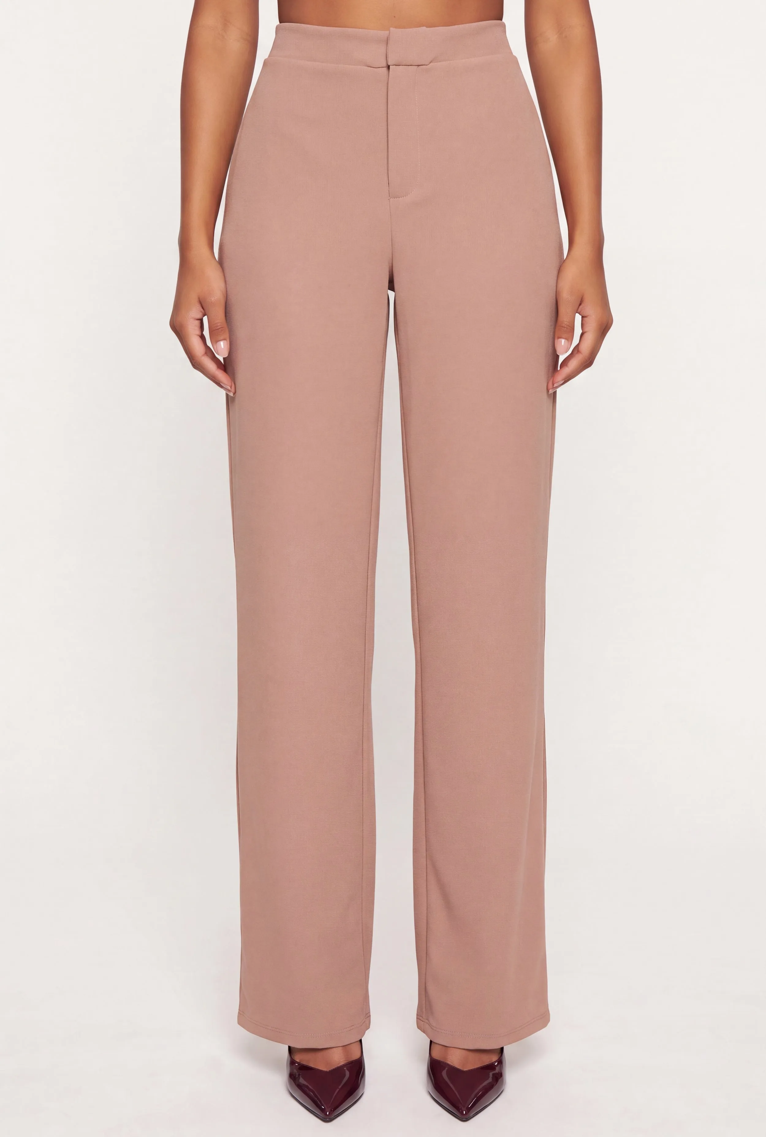 Crepe Knit High Waisted Wide Leg Dress Pants sold by Rainbow product image thumbnail 3