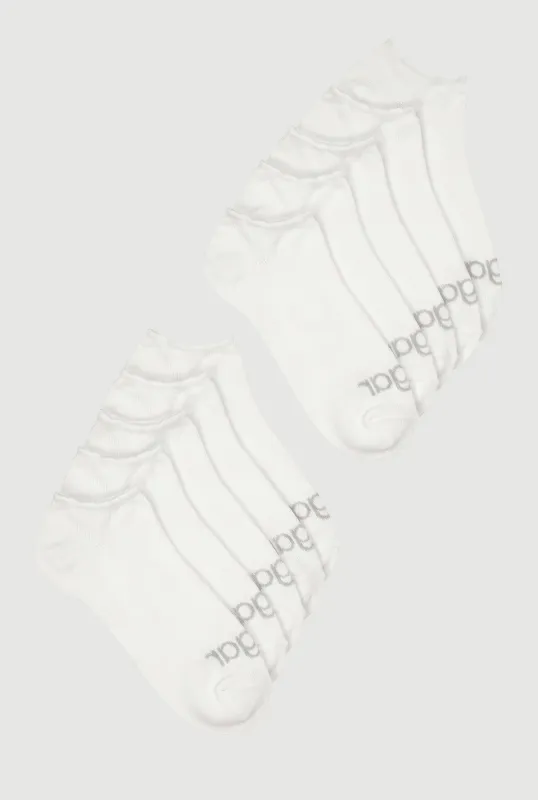 Scalloped Edge No Show Socks 10 Pack Size 9-11 made by Rainbow