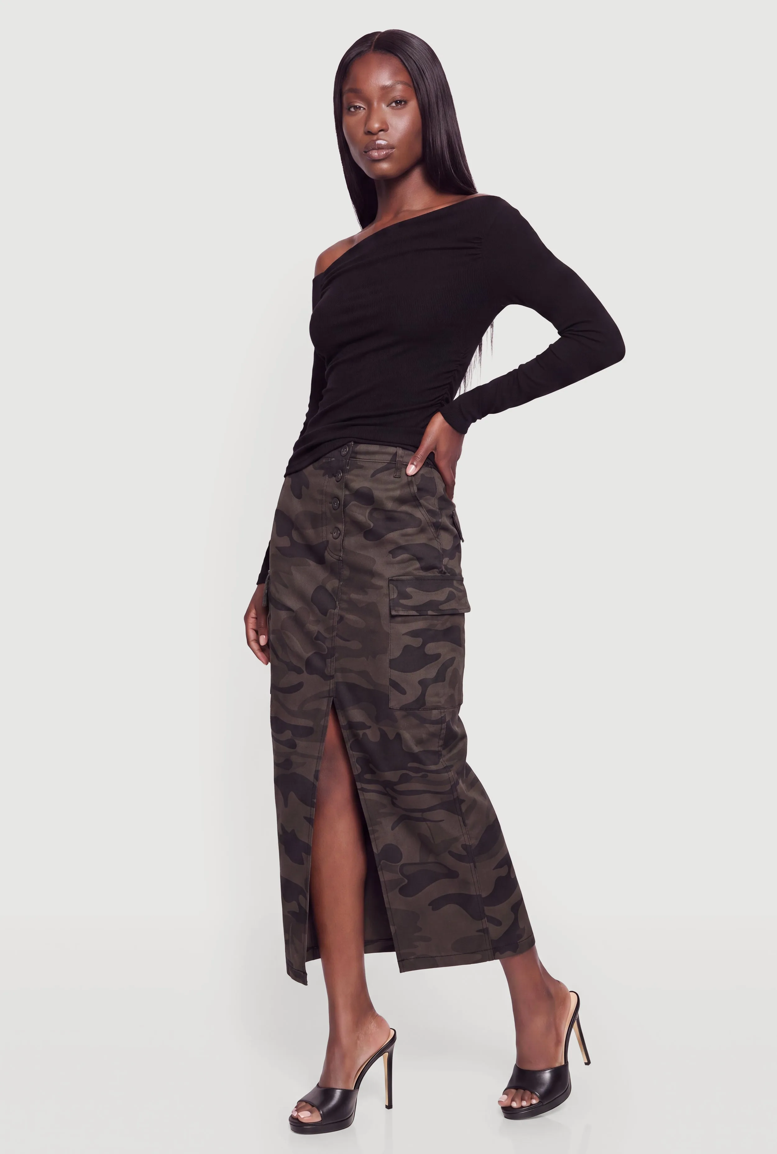 Camo Slit Front Cargo Skirt sold by Rainbow product image thumbnail 2
