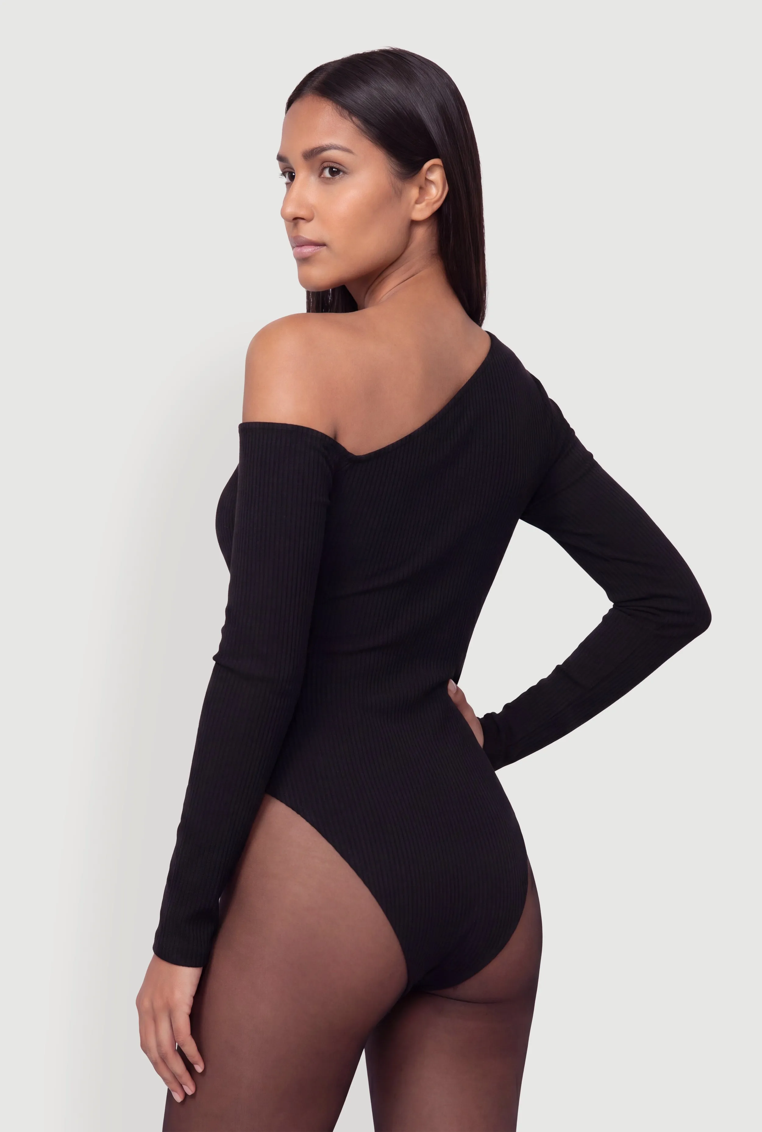Asymmetrical Long Sleeve Bodysuit sold by Rainbow product image thumbnail 5