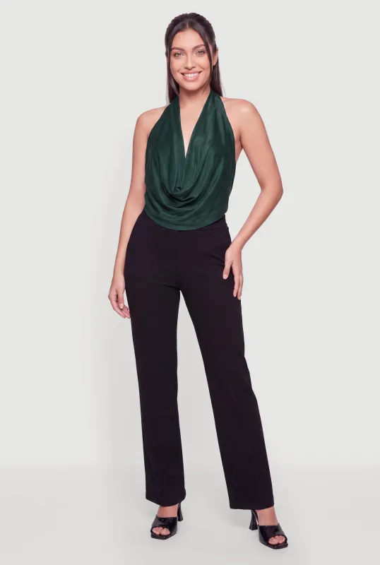 Cowl Halter Neck Sleeveless Crop Top made by Rainbow