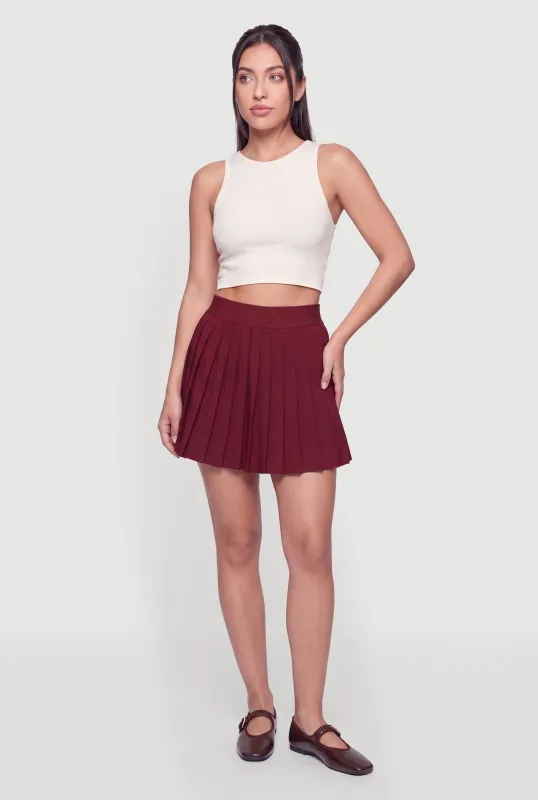 High Waisted Pleated Mini Skirt made by Rainbow