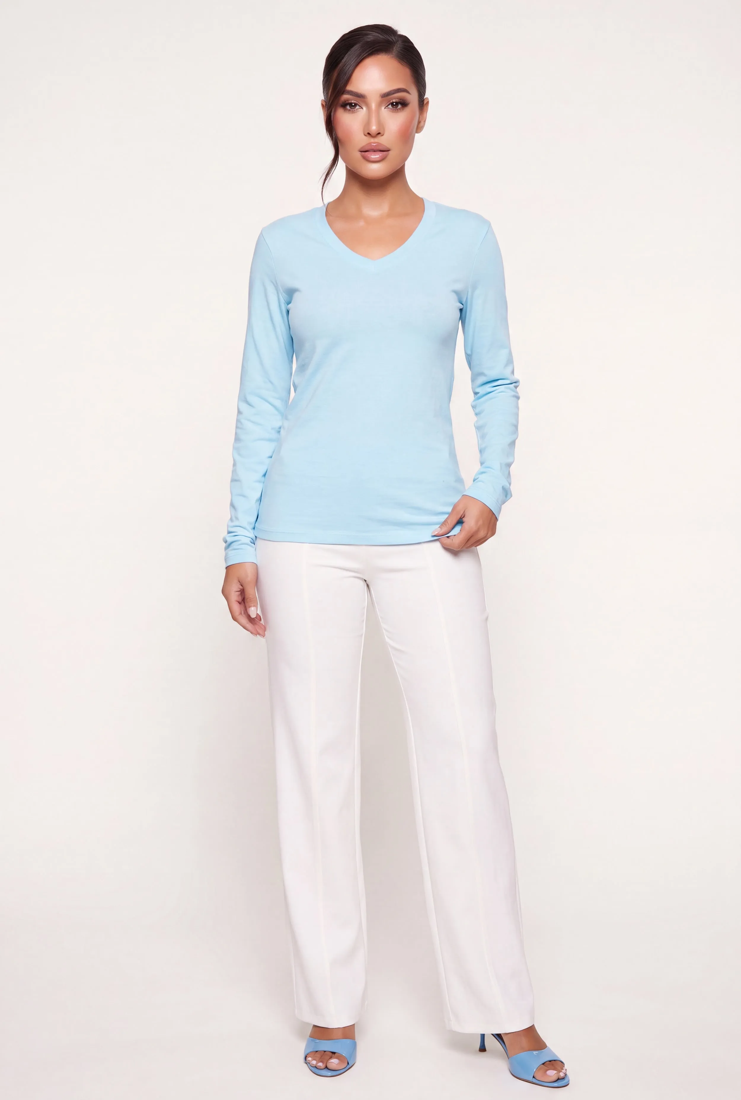 Long Sleeve V-Neck Top sold by Rainbow product image thumbnail 5