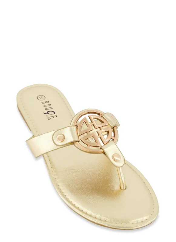 Geo Pendant Thong Sandals made by Rainbow