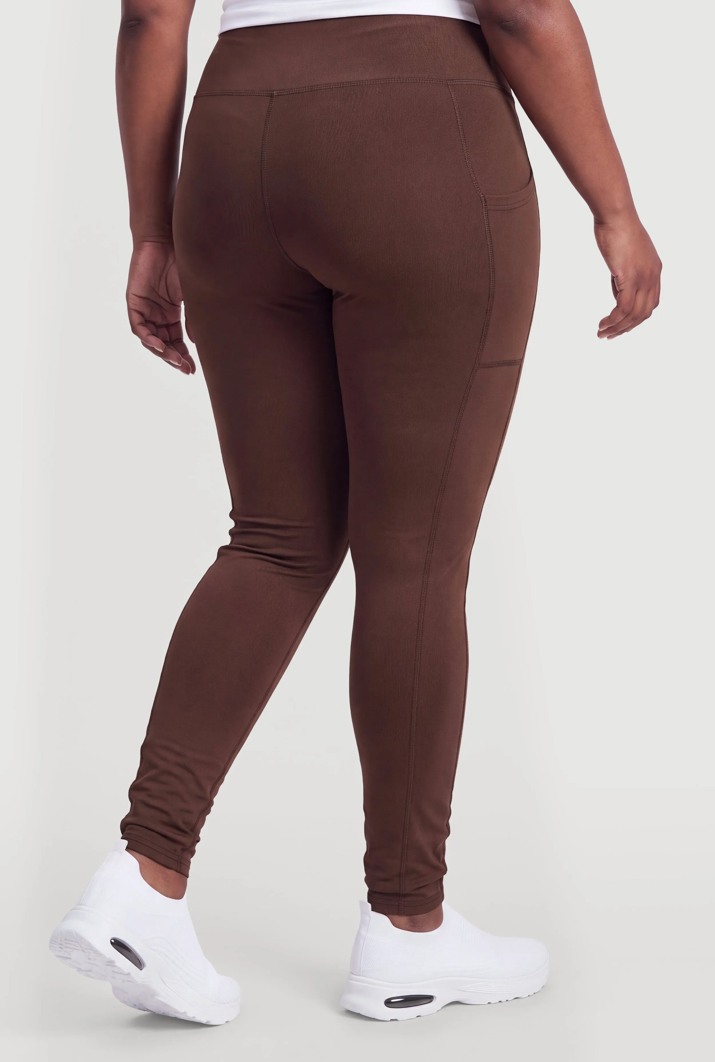Plus Size High Waist Solid Leggings with Cell Phone Pockets sold by Rainbow product image thumbnail 5
