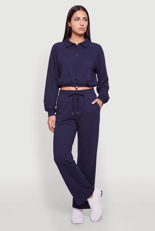 Drawstring High Waisted Pull On Sweatpants made by Almost Famous