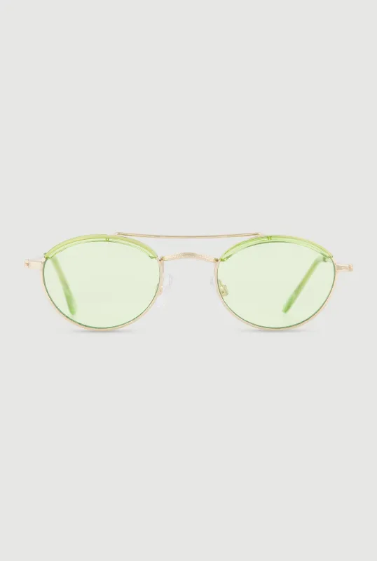 Metallic Rim Aviator Sunglasses made by Rainbow