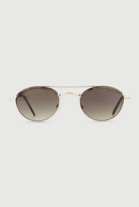 Metallic Rim Aviator Sunglasses made by Rainbow