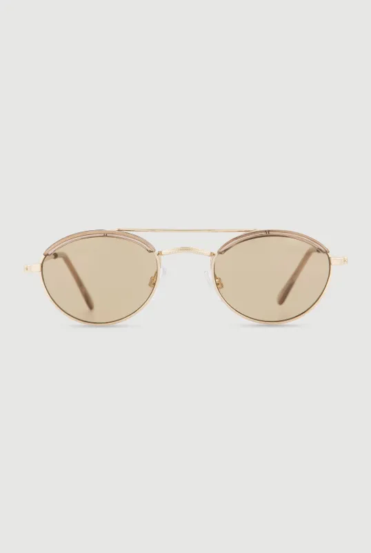 Metallic Rim Aviator Sunglasses made by Rainbow