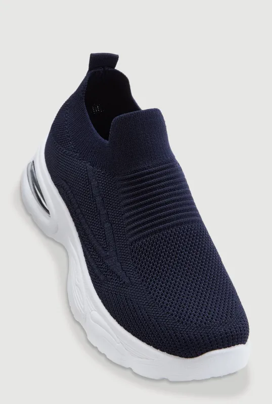 Textured Knit Slip On Sneakers made by Rainbow