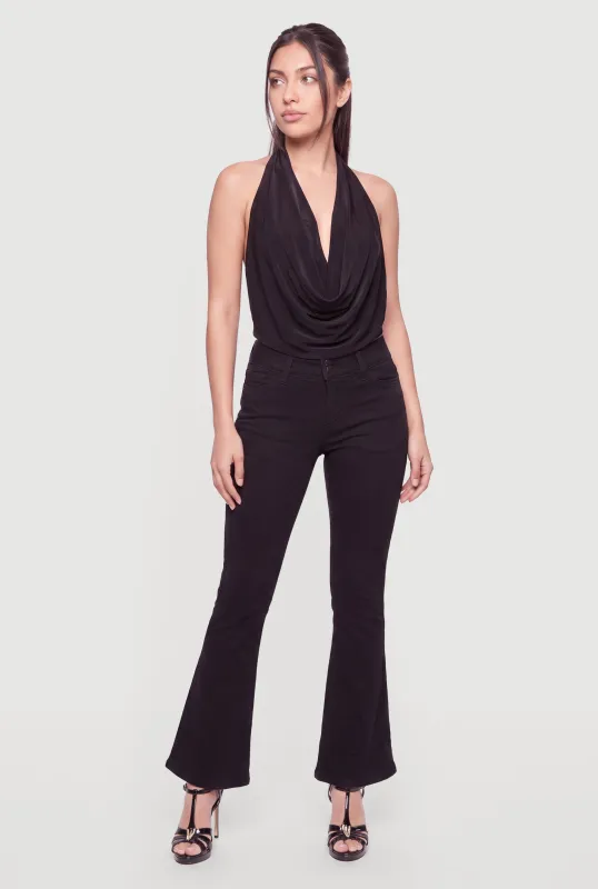Cowl Halter Neck Sleeveless Crop Top made by Rainbow