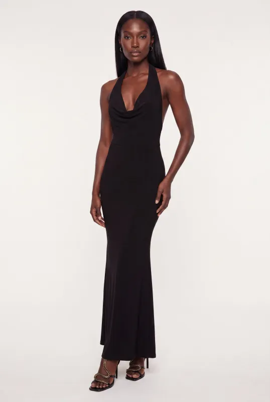 Halter Cowl Neck Bodycon Maxi Dress made by Rainbow