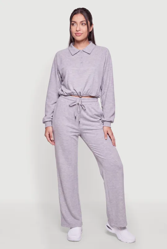 Drawstring High Waisted Pull On Sweatpants made by Almost Famous