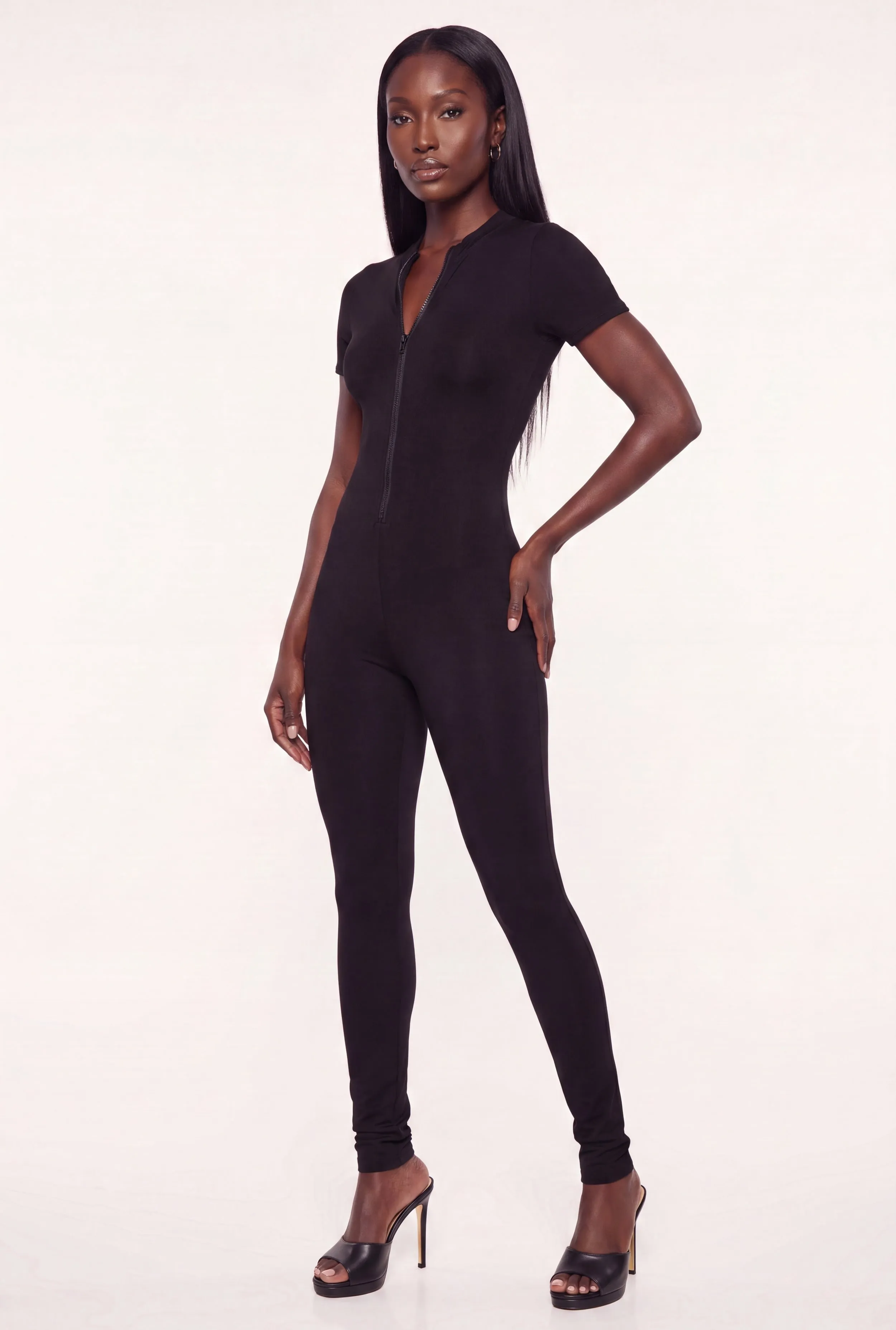 Zip Front Short Sleeve Catsuit sold by Rainbow product image thumbnail 2