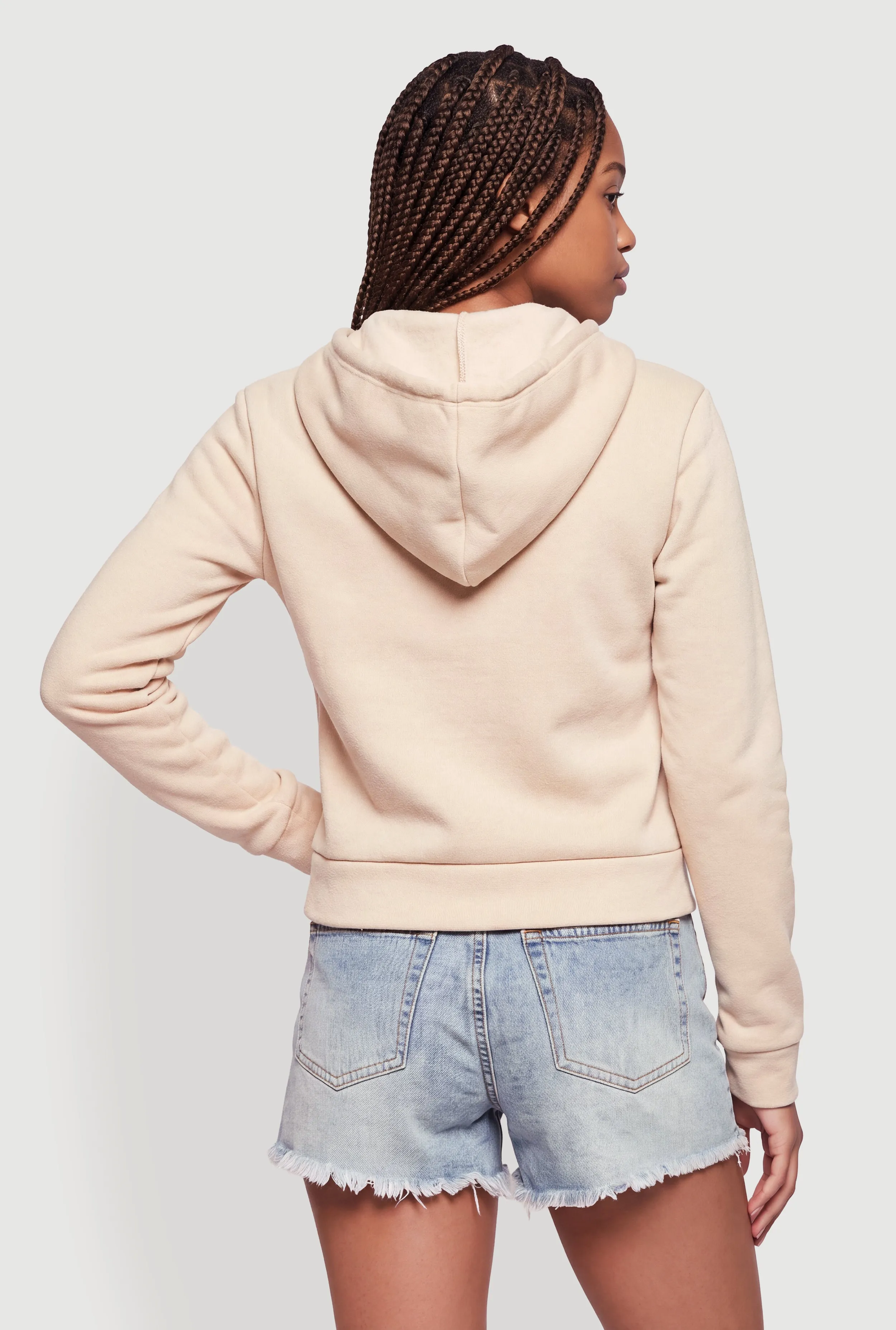 Fleece Long Sleeve Zip Front Hoodie sold by Rainbow product image thumbnail 5