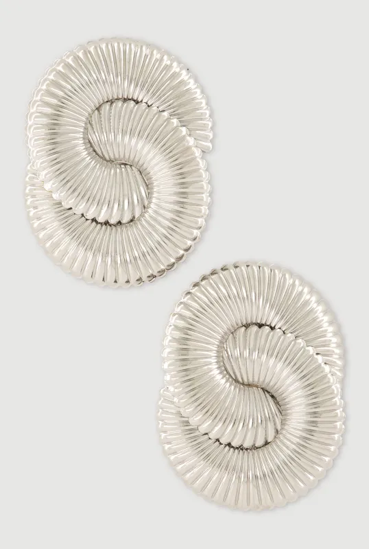 Metallic Textured Sculptural Statement Earrings made by Rainbow