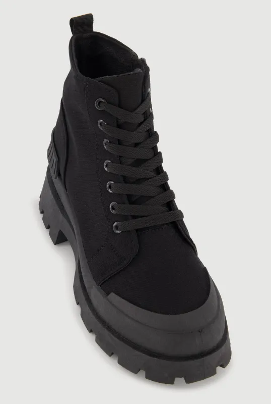 Lace Up Chunky Platform Combat Boots made by Rainbow