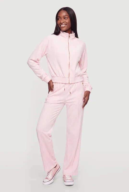 Zip Pocket Velour Pants made by Rainbow