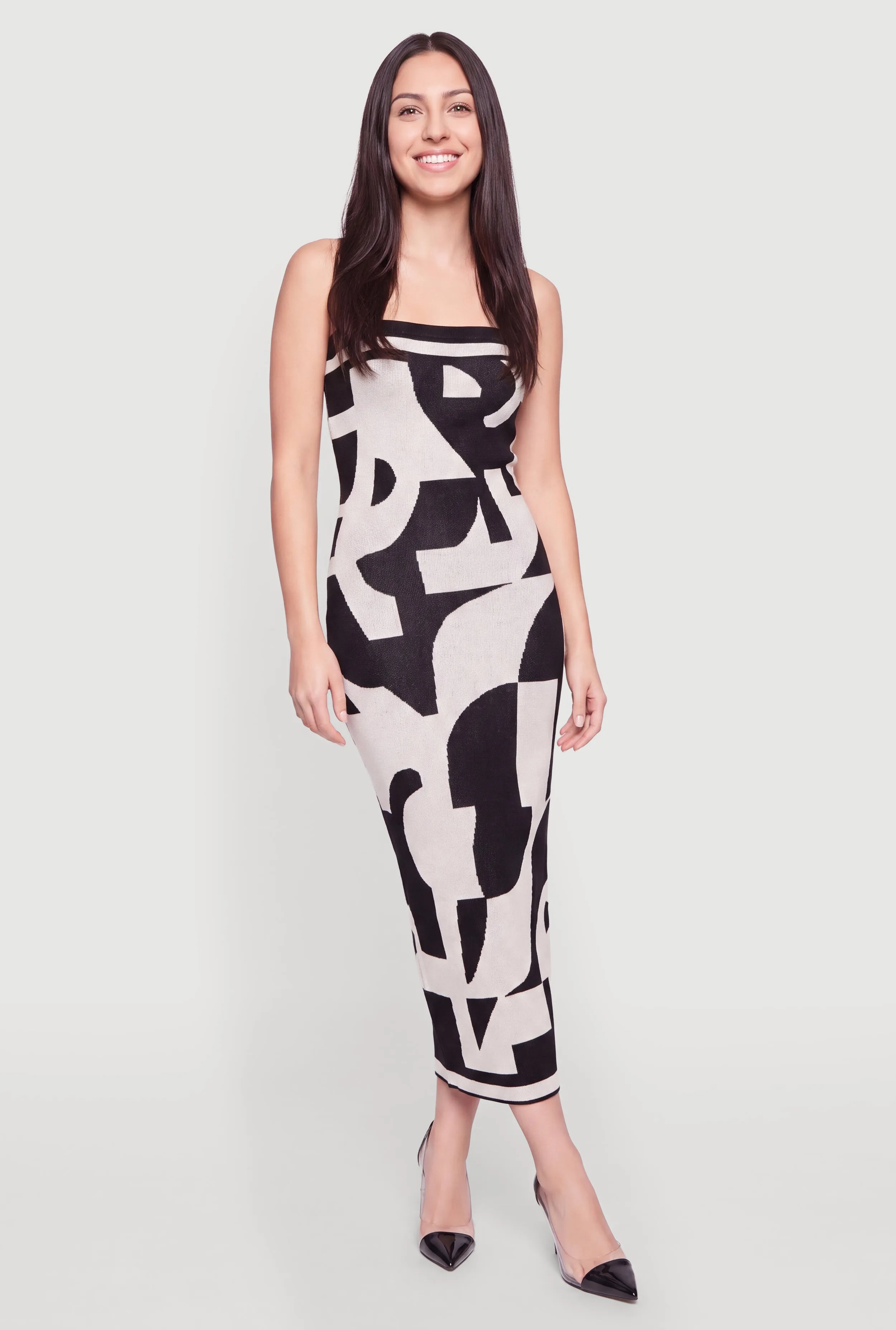 Printed Pattern Midi Sweater Dress sold by Rainbow