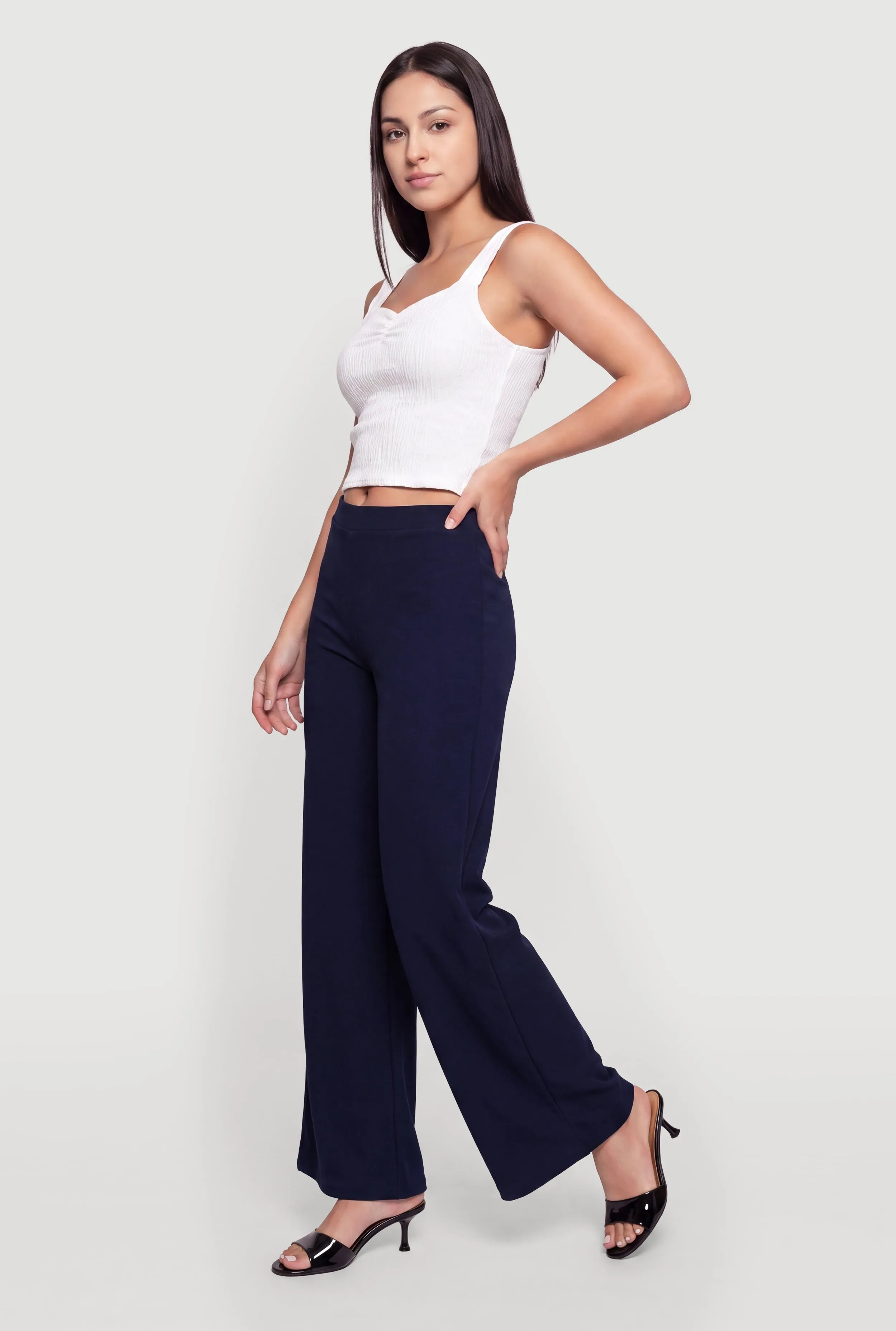 Pull On High Waisted Wide Leg Pants sold by Rainbow product image thumbnail 2