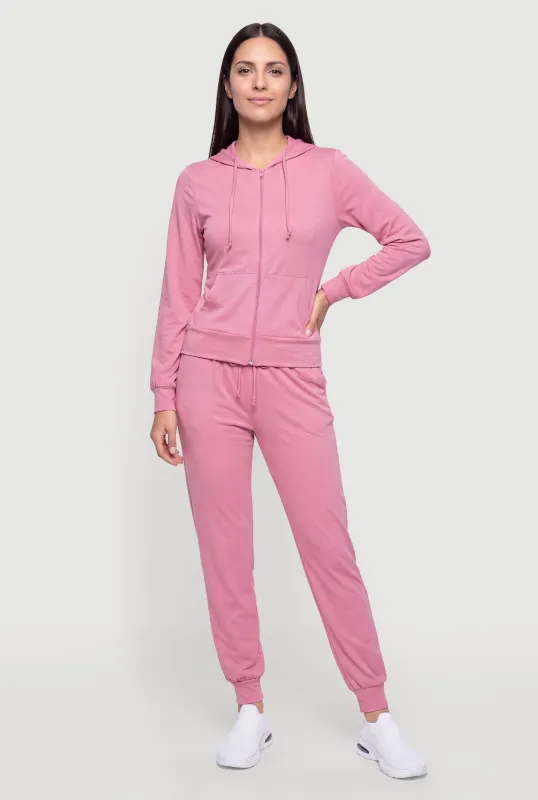 Mid Rise Drawstring Waist Joggers made by Rainbow