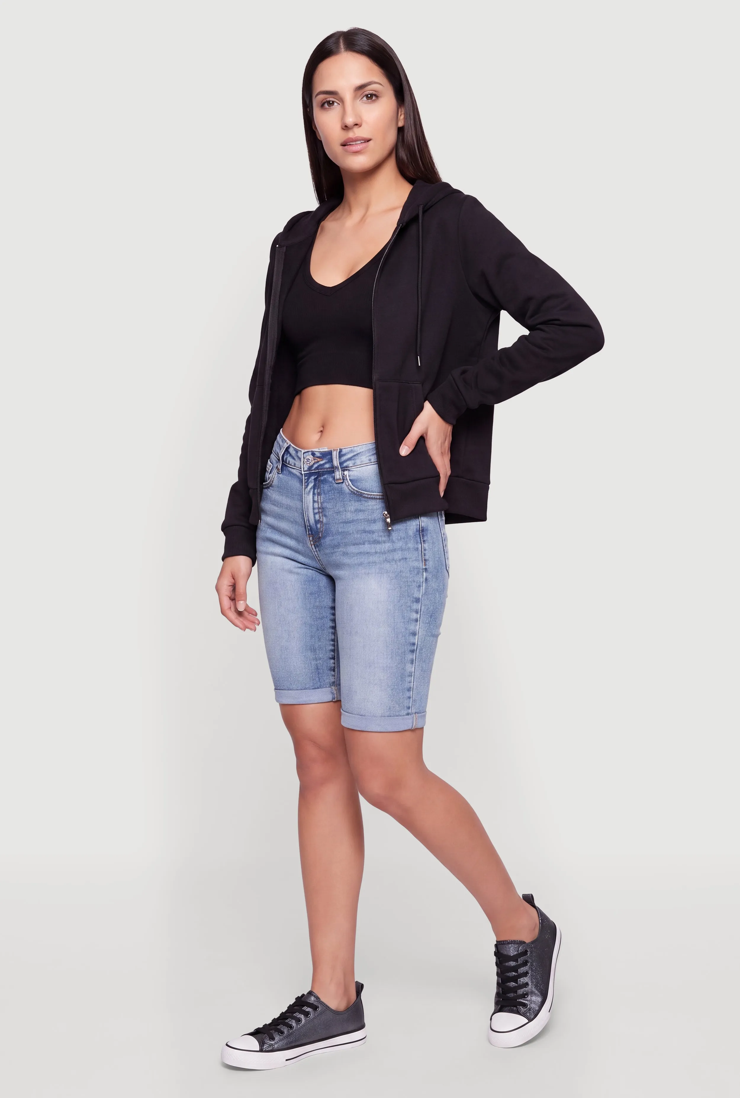 Fleece Long Sleeve Zip Front Hoodie sold by Rainbow product image thumbnail 3