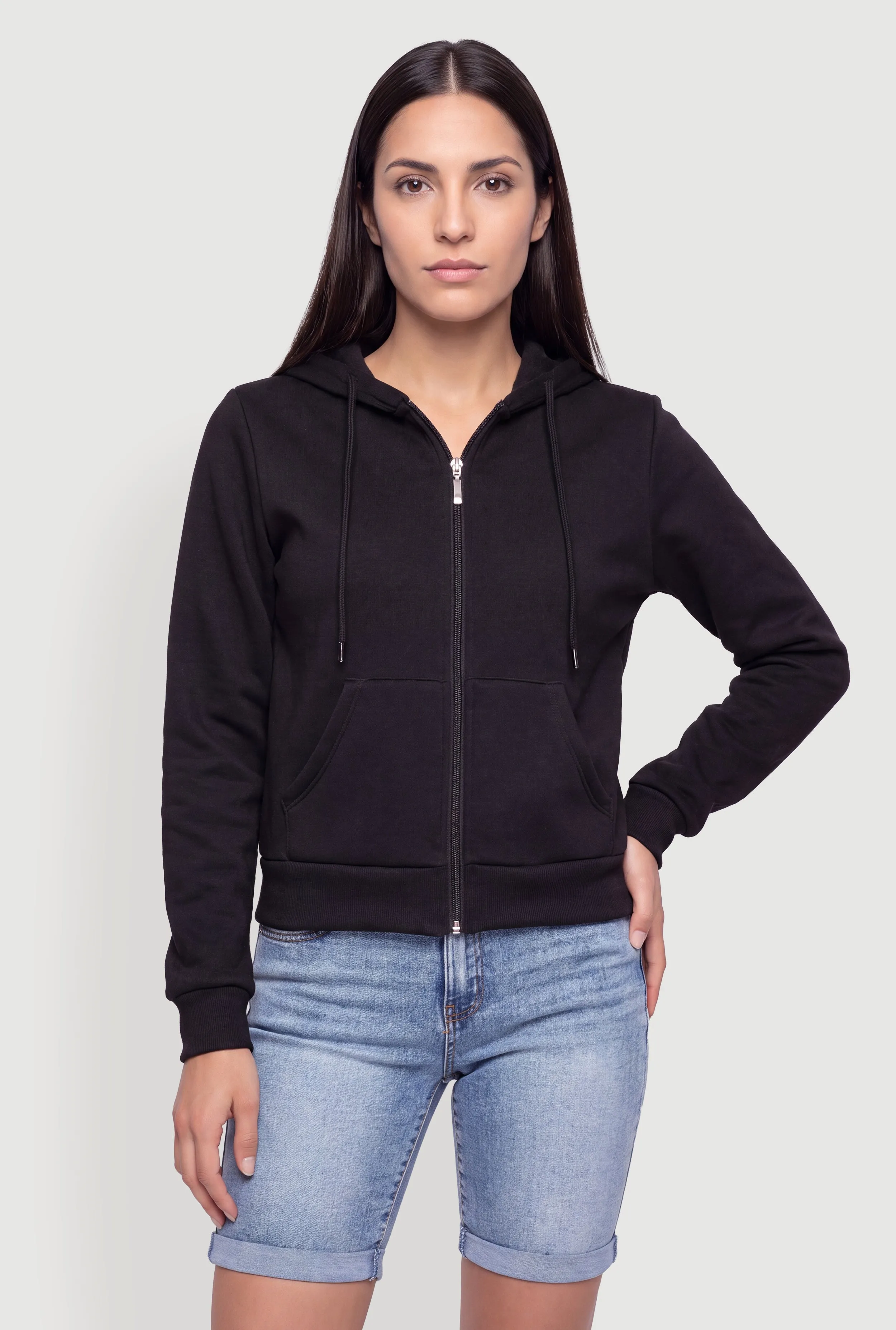 Fleece Long Sleeve Zip Front Hoodie sold by Rainbow product image thumbnail 2