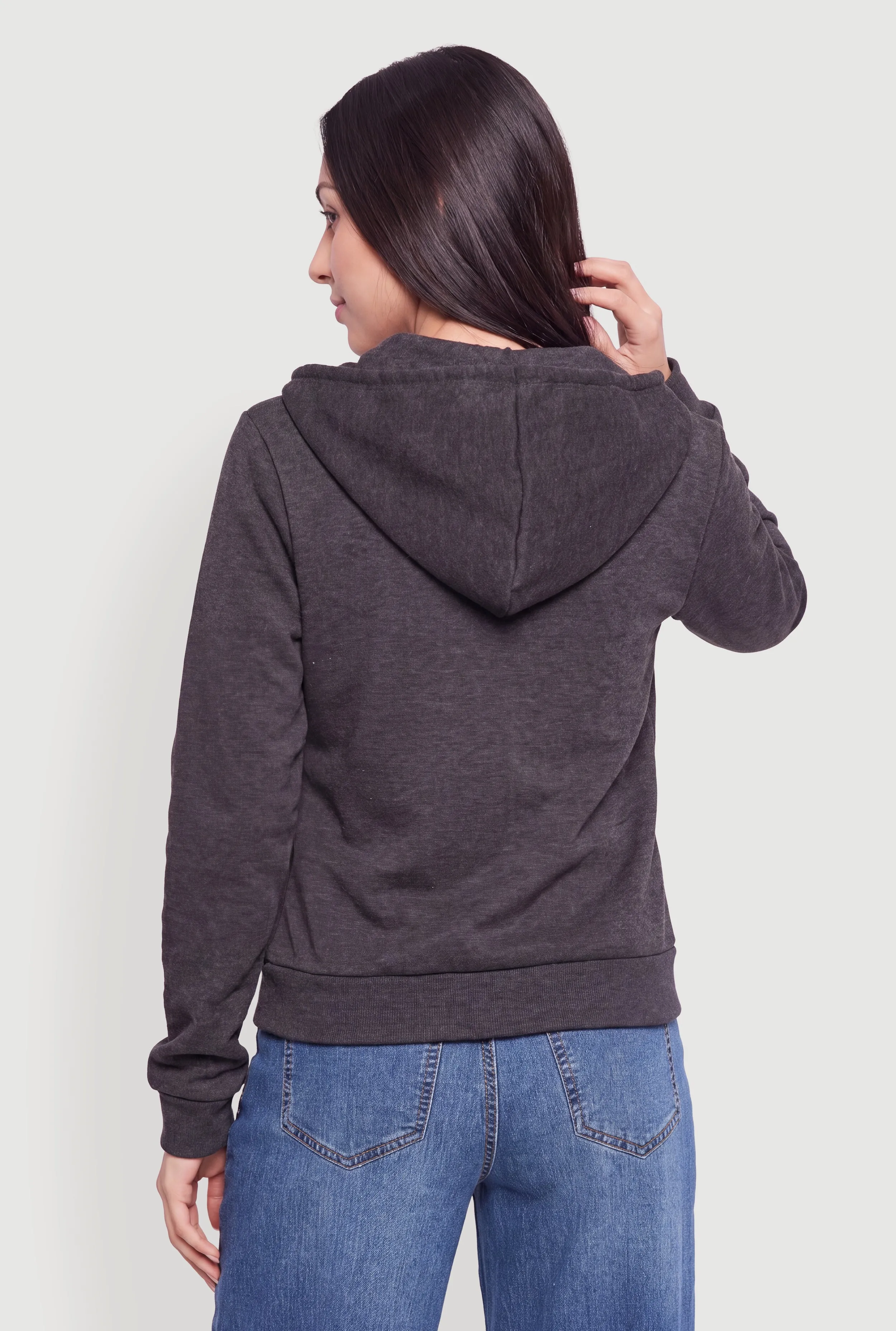 Fleece Long Sleeve Zip Front Hoodie sold by Rainbow product image thumbnail 5