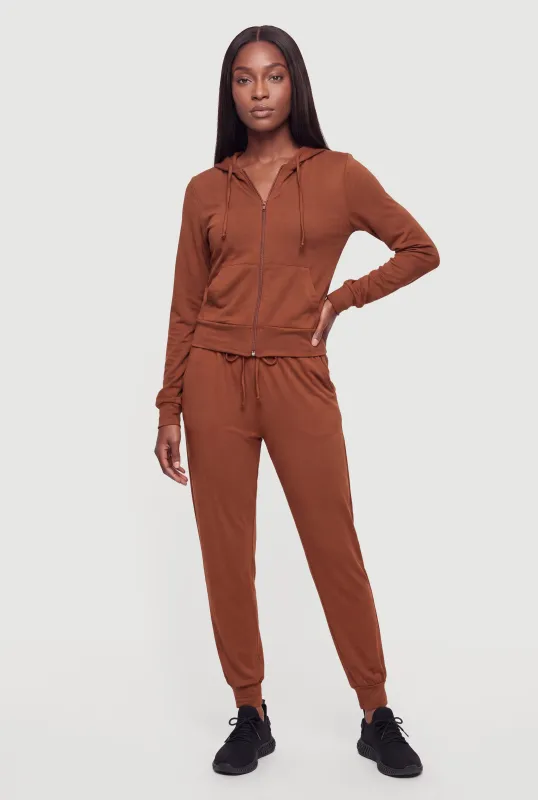 Mid Rise Drawstring Waist Joggers made by Rainbow