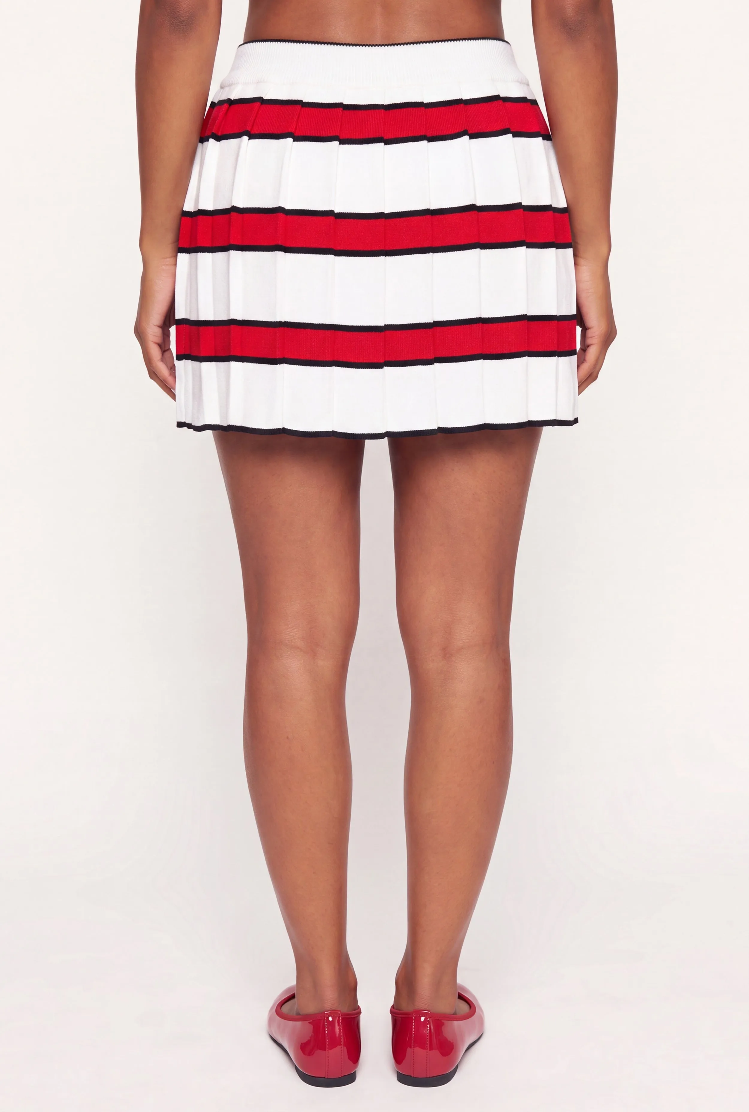 Striped Pleated Mini Skirt with Shorts Lining sold by Rainbow product image thumbnail 5