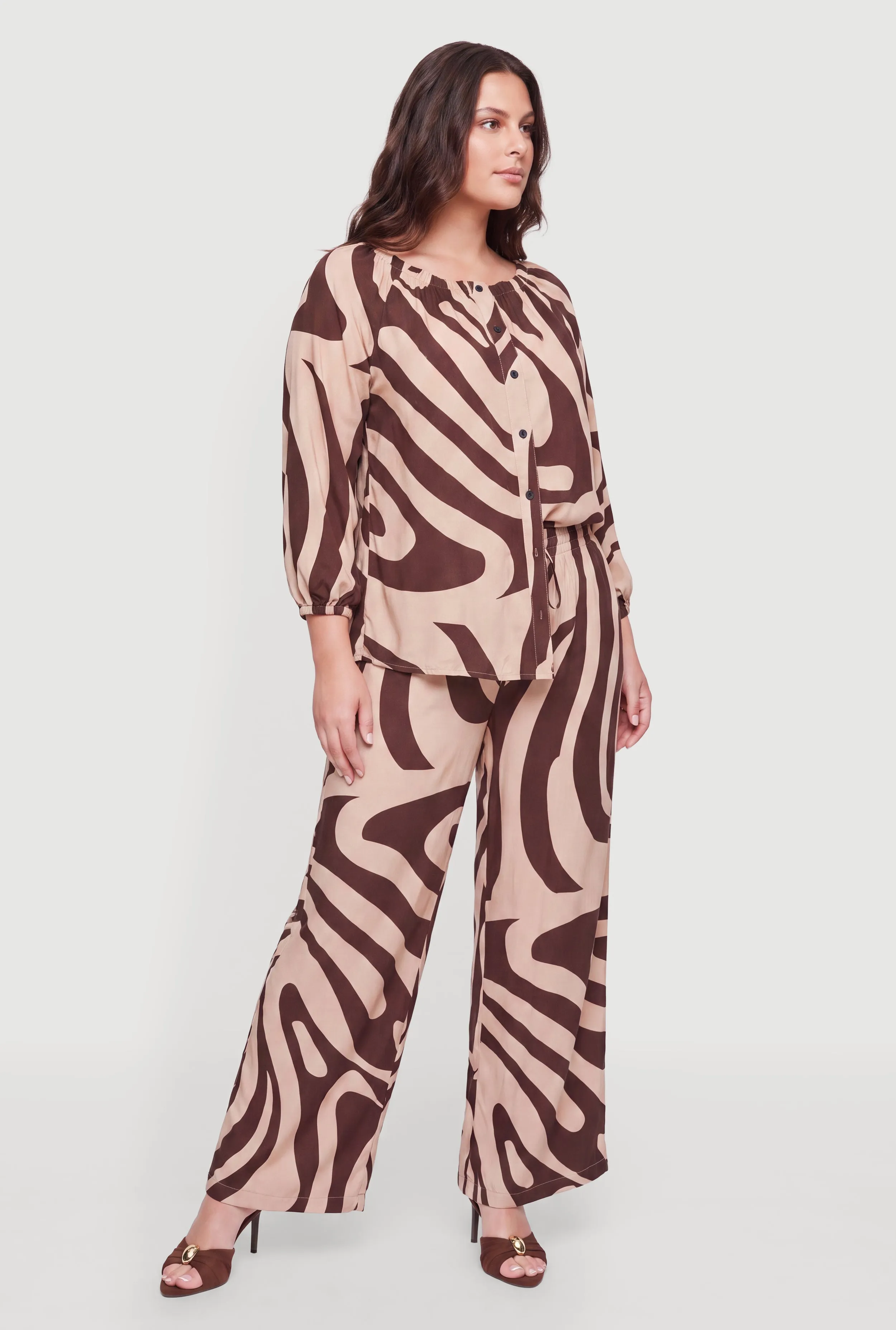 Plus Size Printed Pattern Wide Leg Pants sold by Rainbow product image thumbnail 2