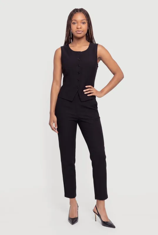 Button Front Blazer Vest and Dress Pants made by Rainbow