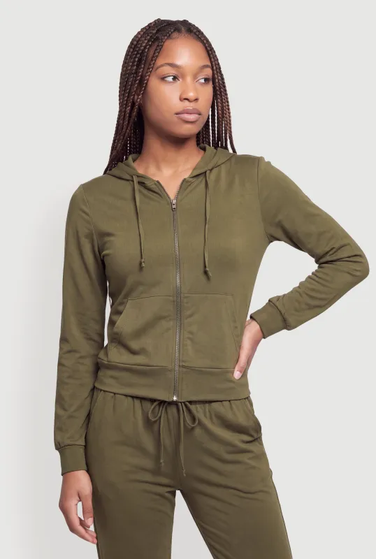Long Sleeve Zip Front Hoodie made by Rainbow
