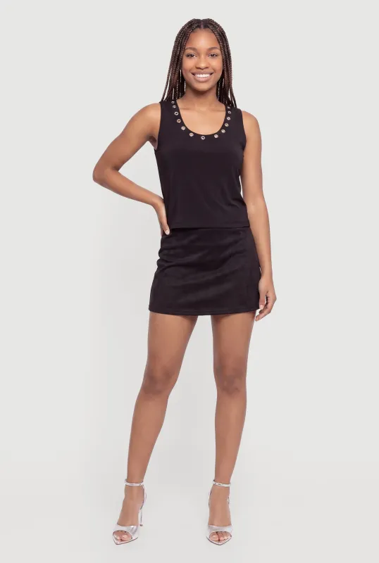 Faux Suede Mini Skirt made by Rainbow