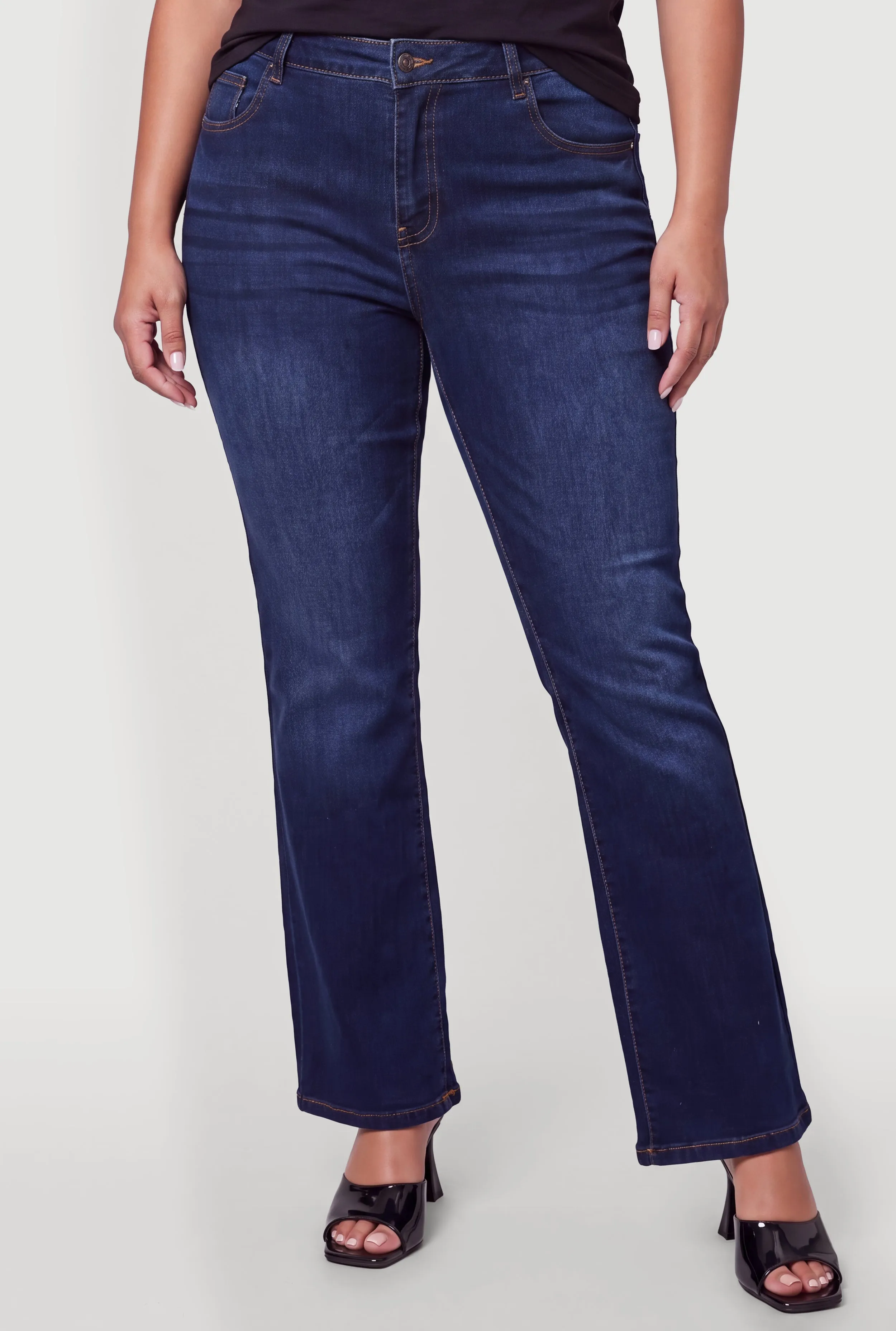 Plus Size High Waisted Flare Leg Jeans sold by Rainbow product image thumbnail 3