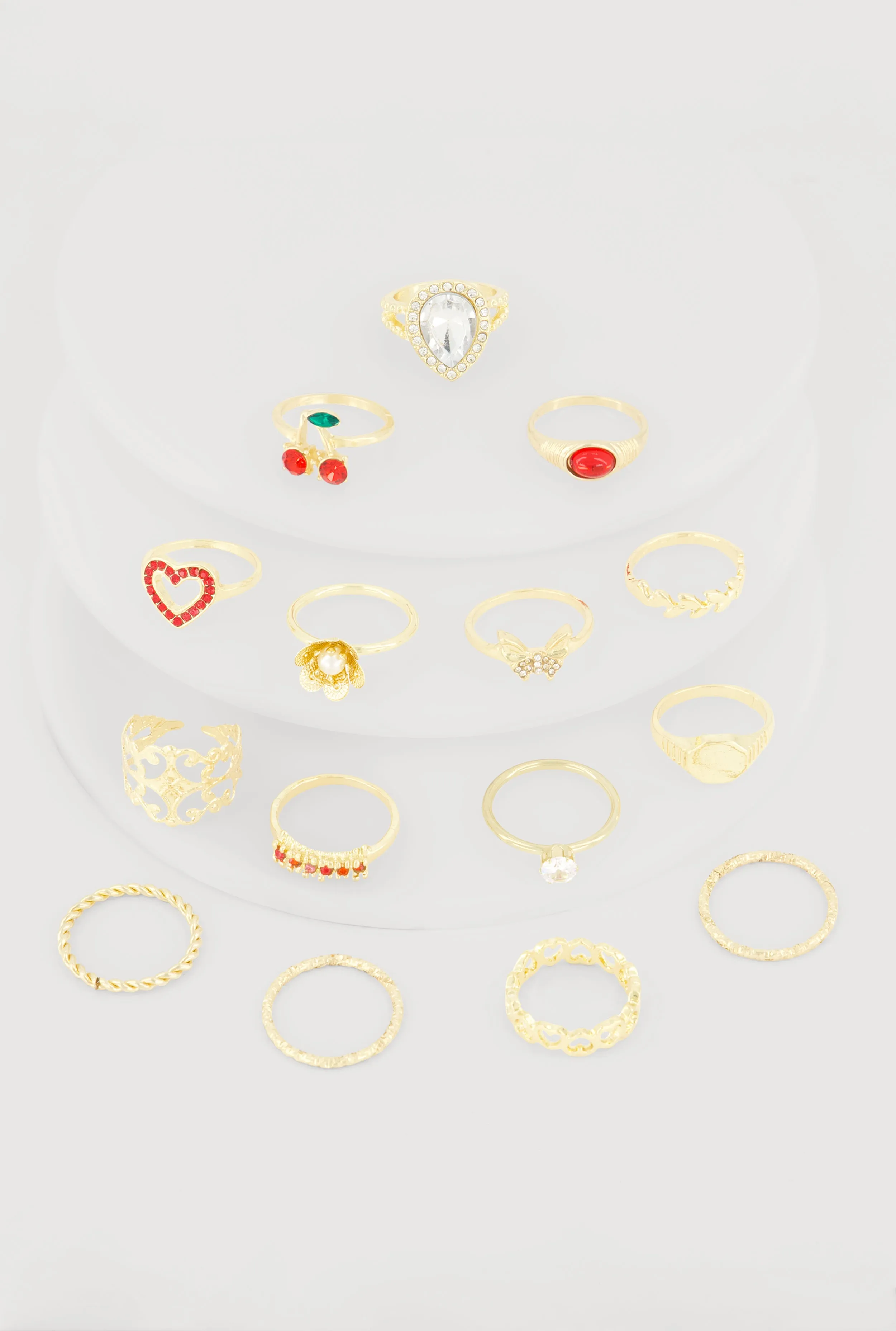 Trendy Cubic Zirconia Assorted Metallic Rings Set of 15 sold by Rainbow product image thumbnail 2