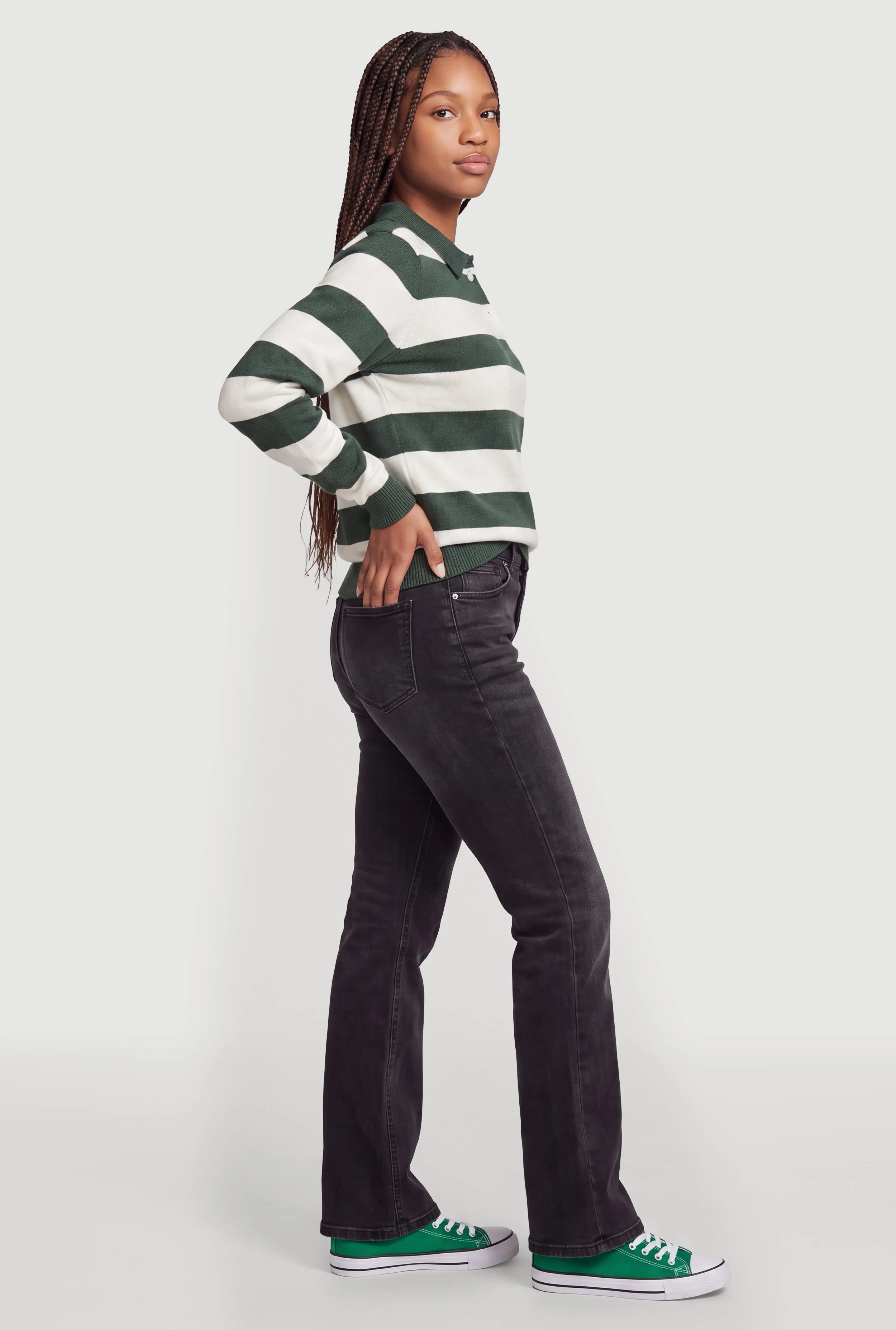 Striped Long Sleeve Sweater Polo sold by Rainbow product image thumbnail 3