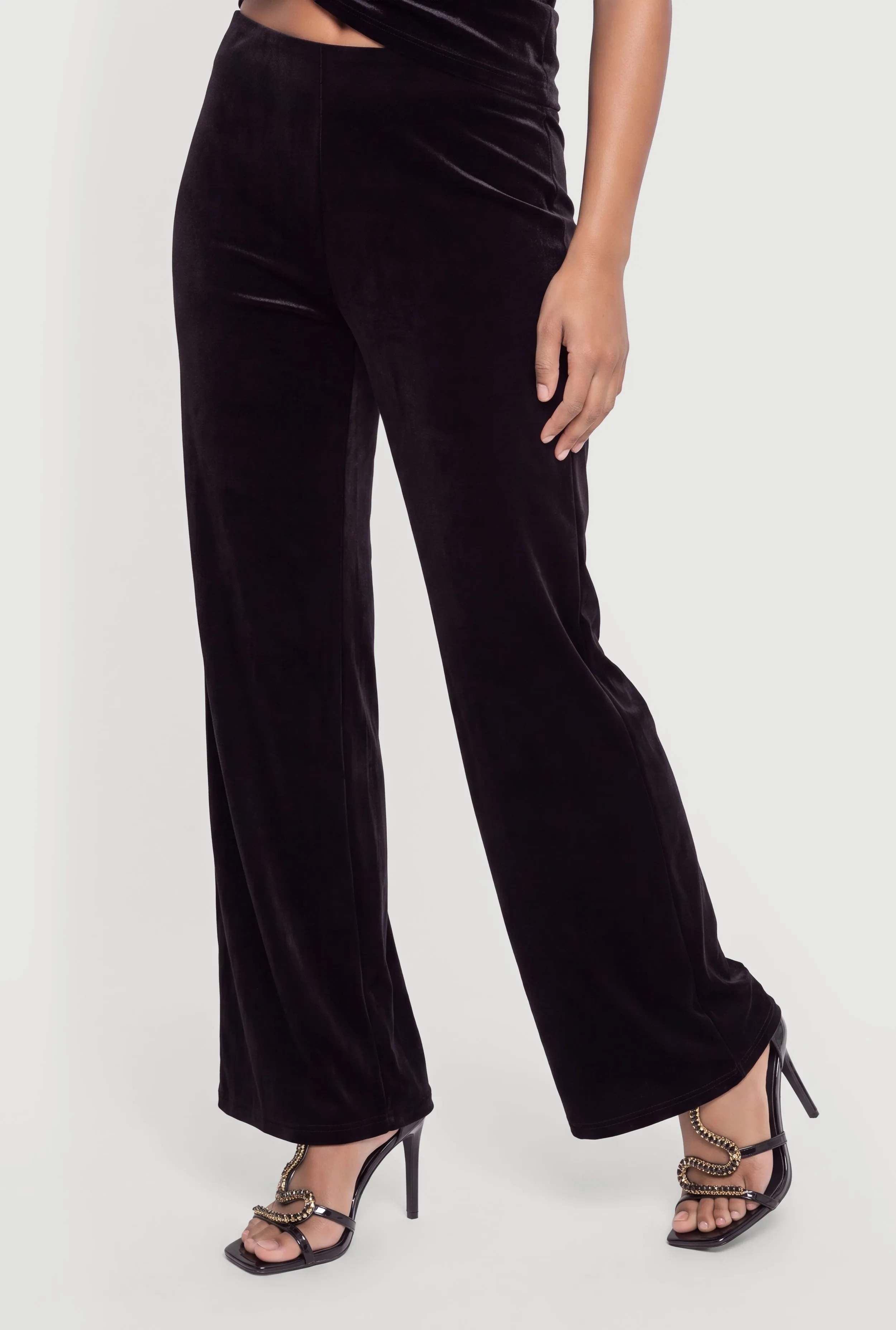 Velvet Wide Leg Pull On Pants sold by Rainbow product image thumbnail 3