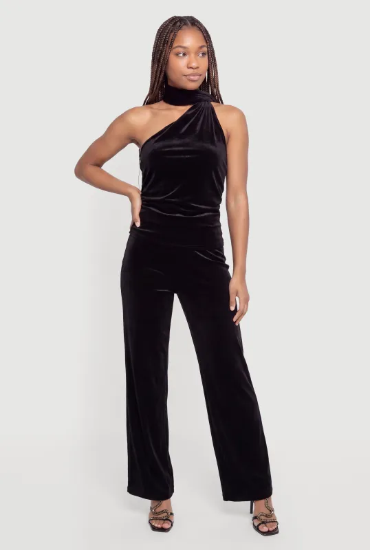 Velvet Wide Leg Pull On Pants made by Rainbow