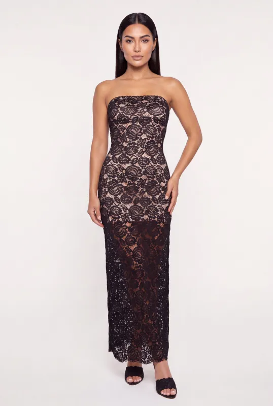 Floral Lace Tube Maxi Dress made by Rainbow