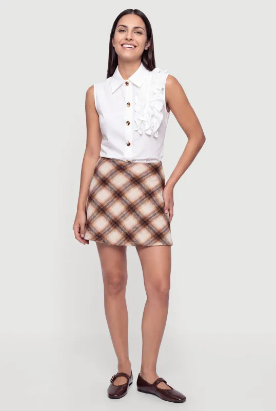 Flannel A Line Mini Skort made by Rainbow