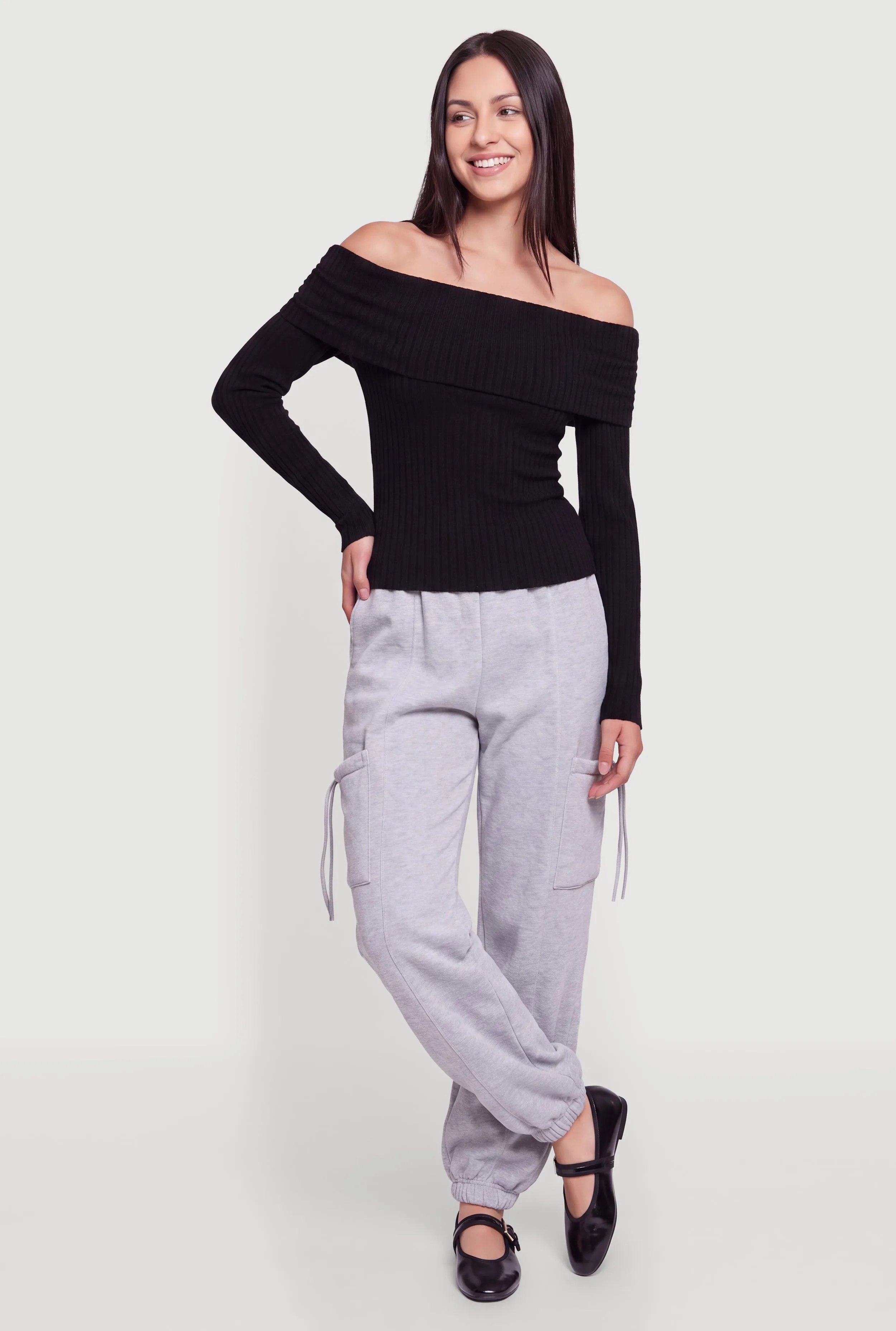 Mid Rise Smocked Waist Drawstring Cargo Pocket Joggers sold by Rainbow