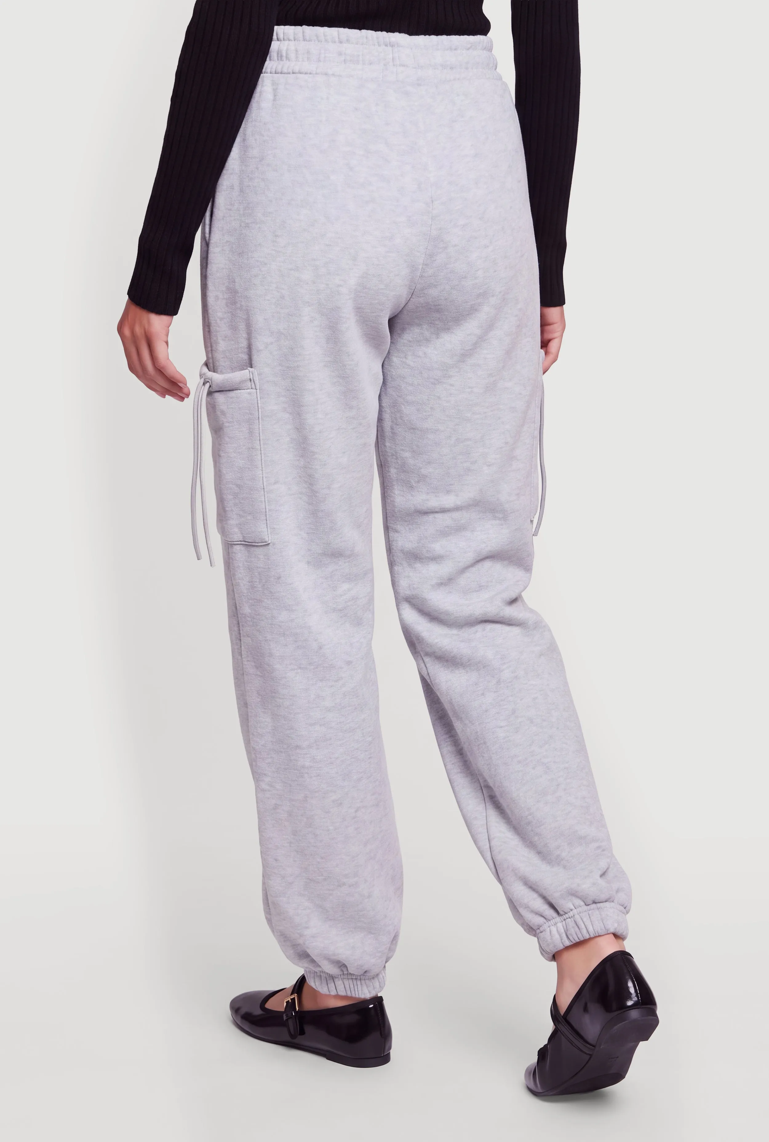 Mid Rise Smocked Waist Drawstring Cargo Pocket Joggers sold by Rainbow product image thumbnail 5