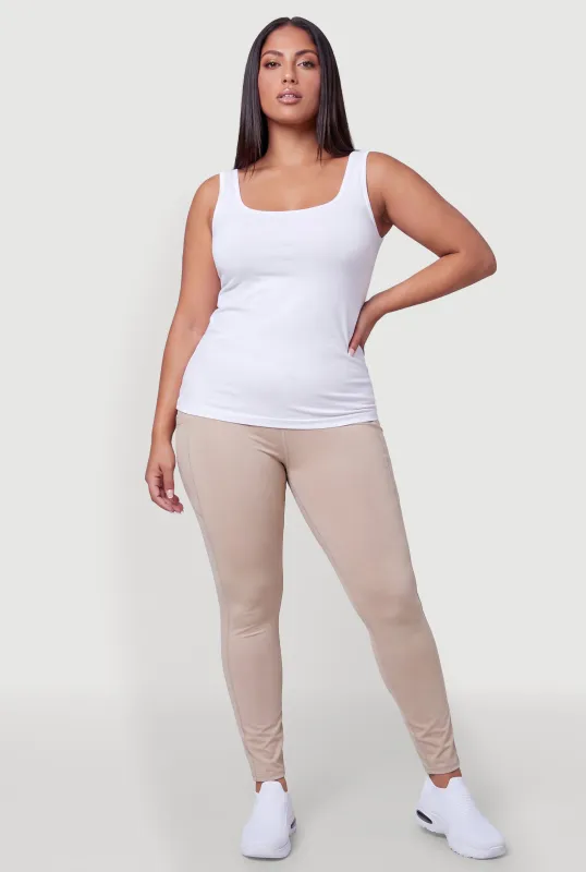 Plus Size Cargo Pocket High Waisted Leggings made by Rainbow