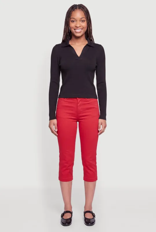 Compression Rib Long Sleeve Polo Shirt made by Rainbow