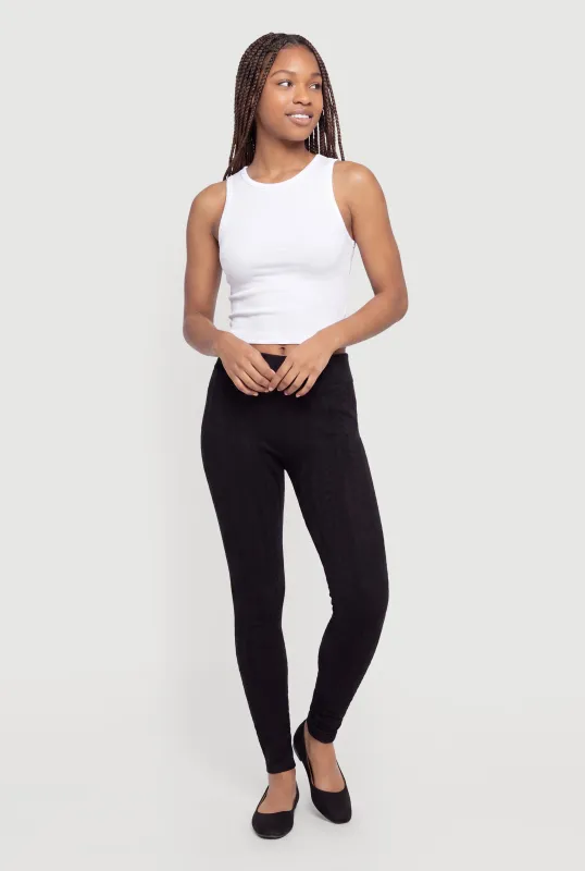 Seamless Textured Knit High Waisted Leggings made by Rainbow