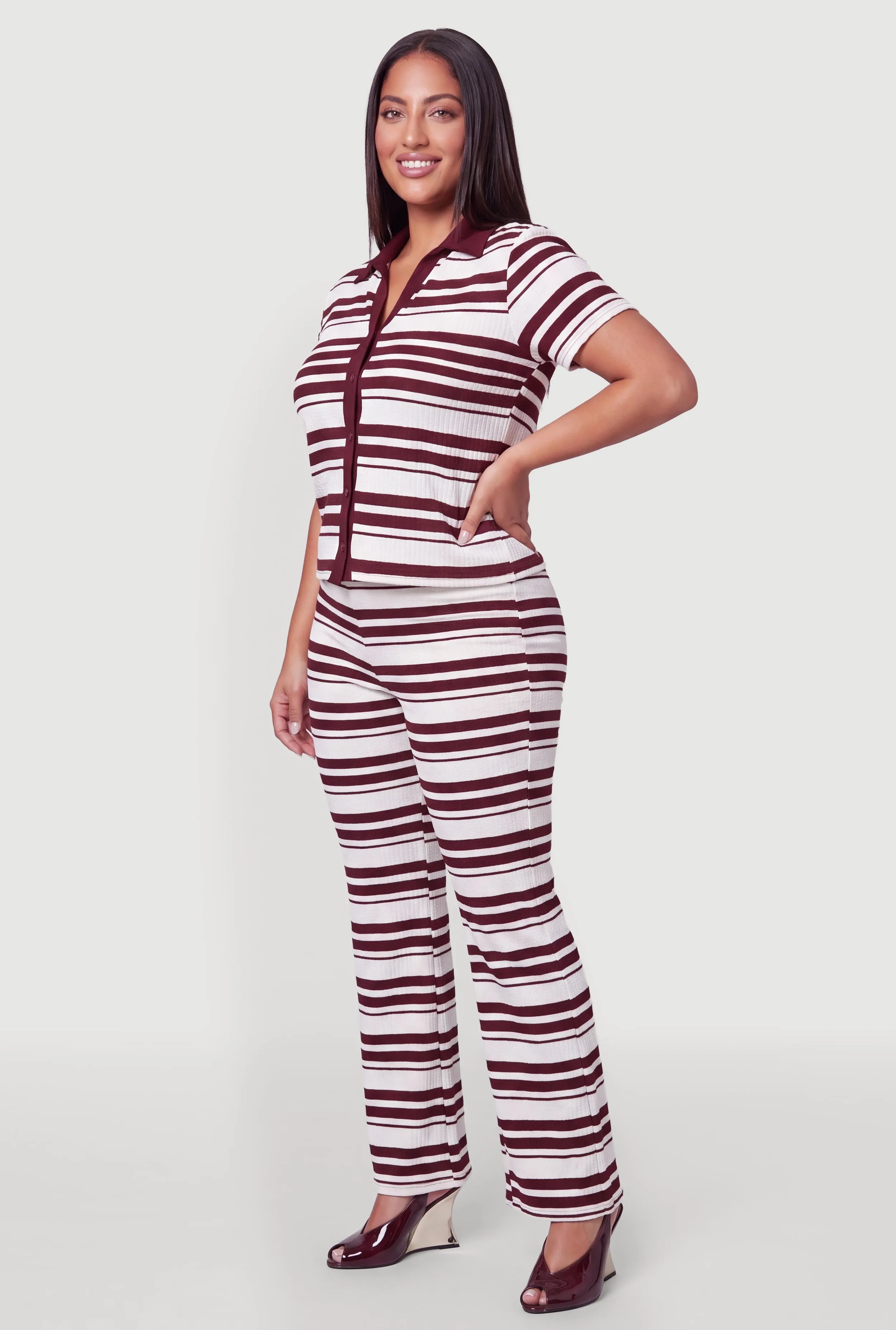 Plus Size Striped High Waisted Pants sold by Rainbow product image thumbnail 2