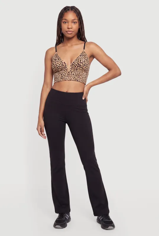 Cheetah Print Plunge Neckline Crop Top made by Rainbow