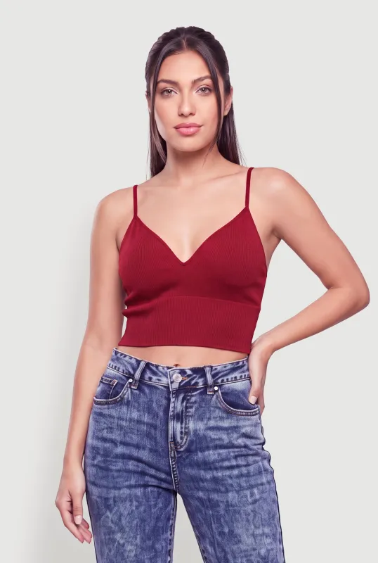 Seamless V-Neck Cropped Cami made by Rainbow