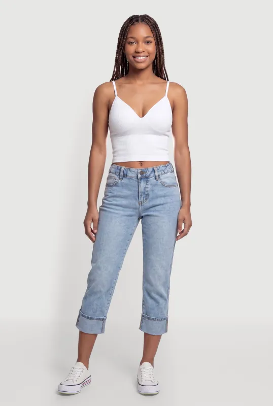 Seamless V-Neck Cropped Cami made by Rainbow